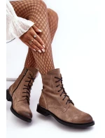 Pohodlné semišové zateplené boty světle hnědé Lemar Revin