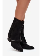 Dámské zimní kozačky s obráceným lemem Vinceza 16516 Černé