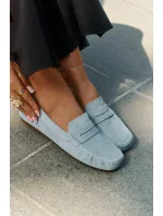 Dámské mokasíny z broušené kůže Big Star – modré