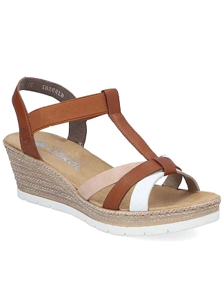 Hnědé dámské sandály na platformě Rieker 61995-81 Hnědé dámské sandály na platformě Rieker 61995-81