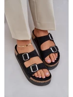 Dámské sandály na masivní platformě se sponami černé Aramia