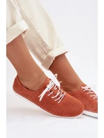 Dámské polobotky z přírodního semiše S.Barski LR61-7080 Oranžové