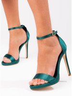 Originální dámské zelené  sandály na jehlovém podpatku