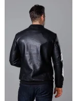 Černá pánská bunda typu "bomber" z ekokůže (11Z8015) Černá pánská bunda typu "bomber" z ekokůže (11Z8015)