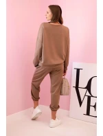 Komplet teplákové + kalhoty máslová látka velbloud