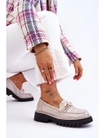 Lakované mokasíny na platformě Světle šedé Ronin Lakované mokasíny na platformě Světle šedé Ronin