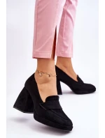 Semišové Lodičky Na Hrubém Podpatku A Platformě Černe Adriel