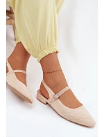 Materiálové Dámské Baleríny S Páskem Selrene