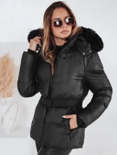 Dámská zimní prošívaná bunda s kapucí LOVELINA černá FashionStreet TY4981