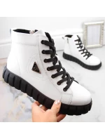 Kožené boty na platformě Filippo W PAW382B white