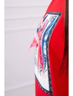 Halenka s 3D grafikou plameňáka červená