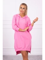 Šaty s kapucí a delšími zády světle růžové Šaty s kapucí a delšími zády světle růžové