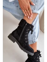 Dámské podšité boty workery na zip černé Mivael