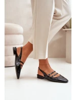 Lakované Baletky S Pásky Na Nízkém Podpatku Černé Bialettia