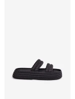 Pěnové Lehká Dámské Pantofle Na Platformě S.Barski ZK51-001 Černé Pěnové Lehká Dámské Pantofle Na Platformě S.Barski ZK51-001 Černé