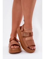 Dámské sandály na platformě se suchým zipem Camel Nitepira