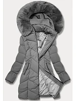 Dámská plus size zimní bunda do půli stehen S'west grey dark (B8306-70)