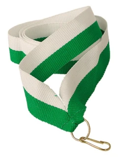 Stuha 11 mm - bílá a zelená