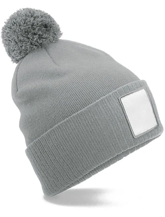 Beechfield B 338R Pletená čepice Patch "Pompon" 53.338R ash/white Beechfield B 338R Pletená čepice Patch "Pompon" 53.338R ash/white