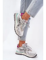 Semišové Sportovní Boty Tenisky Dámské D.Franklin Ztlumená Bílá DFSH387005