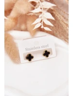 Náušnice ze nerezové oceli černo-zlaté