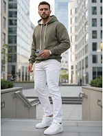 Pánská mikina s klokankou khaki FashionStreet BX5954