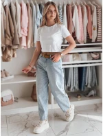 Dámské džínové kalhoty s páskem NEWFLOVER modré FashionStreet UY2435