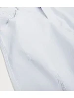 Široké dámské zvonové kalhoty v bílé barvě (B102)