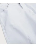 Široké dámské zvonové kalhoty v bílé barvě (B102)