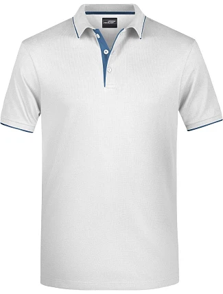 Daiber JN 728 Pánské piqué polo s kontrastní légou 02.0728 white/navy