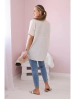 Bavlněná košile s krátkým rukávem béžový