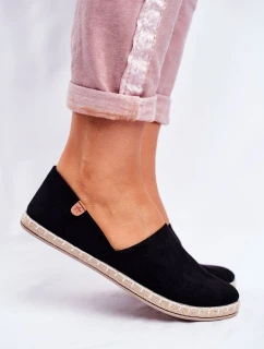 Dámské sametové espadrilky černé Vulcano