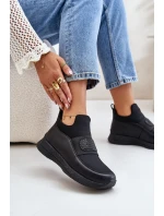 Sportovní Boty Na Platformě Kožené Černé Artiker 55C0035