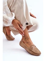 Dámské módní semišové mokasíny hnědé Rabell