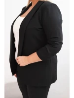 Dámská sako Plus Size bez zapínání s podšívkou XL/2XL černá Dámská sako Plus Size bez zapínání s podšívkou XL/2XL černá