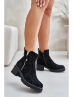 Dámské Boty S Vzorováním Na Podpatku Černé Oviria