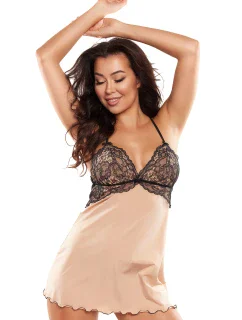 V-10539 béžovo-černá košilka - Axami