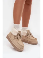 Dámské sněhule D.Franklin z přírodního semiše – světle béžové