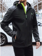 Pánská softshellová mikina s kapucí černá FashionStreet TX4469