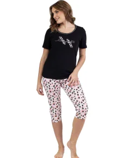 Dámské pyžamo 689 black - REGINA