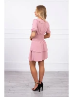 Šaty v pase tmavě pudrově růžové