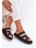 Gumové dámské pantofle s páskem černé Tavirae