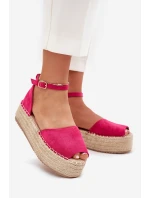 Dámské espadrilky na platformě s pletením fuchsie Selise