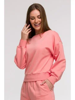 B293 Mikina s otevřenými zády - korálová