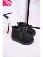 Dívčí šněrovací Sněhové Boty S Kožešinou černé Hunter Dívčí šněrovací Sněhové Boty S Kožešinou černé Hunter