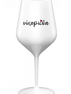 VÍNOPIČKA - bílá nerozbitná sklenice na víno 470 ml