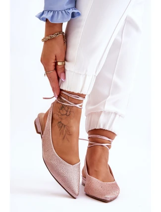 Dámské vázané baleríny s kamínky 6140 Béžová - Diamantique Dámské vázané baleríny s kamínky 6140 Béžová - Diamantique