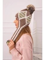 Dámská klapka na uši Eunika K322 cappuccino+ecru