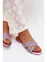 Dámské ploché fialové pantofle Fariella