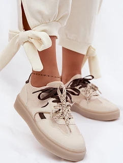 Dámské tenisky s dvojitými šněrováním světle béžové Relisa